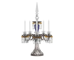 ARLEQUIN CANDÉLABRE 5L BOUGIE BLEU FONCÉ NOIR FLANELLE