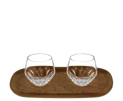 Coffret 2 gobelets à café court et plateau : Dégustez votre café avec les verres en cristal