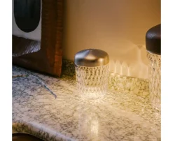 Mini baladeuse finition argentée : choisissez Saint-Louis et sa lampe en cristal