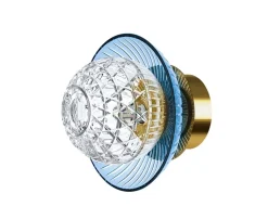 ROYAL APPLIQUE IP44 1L BOBÈCHE BLEU CLAIR FINITION DORÉE